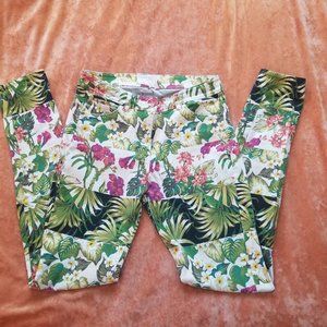 ARTELIER NICOLE MILLER Green Multi Tropical Pants